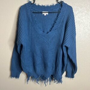 Pink Lily Navy Blue Sweater